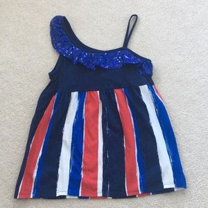 Red, white, and blue summer shirt